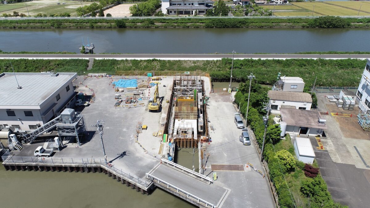 海部建設株式会社の農業農村整備工事(たん水防除事業 新十三沖永地区 越津排水機場その3工事)