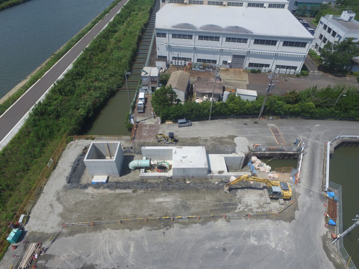 海部建設株式会社の農業農村整備工事(たん水防除事業 新十三沖永地区 越津排水機場その3工事)