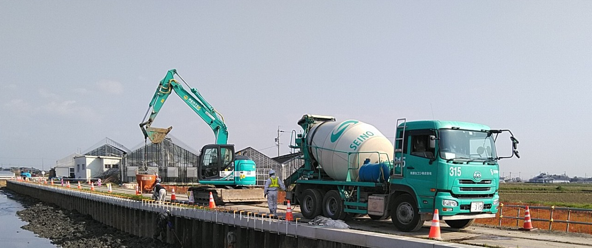 海部建設株式会社の農業農村整備工事(地盤沈下対策事業 鵜戸川北部地区 その6工事)