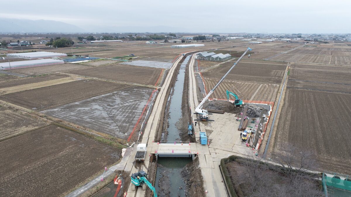 海部建設株式会社の農業農村整備工事(地盤沈下対策事業 鵜戸川北部地区 その6工事)