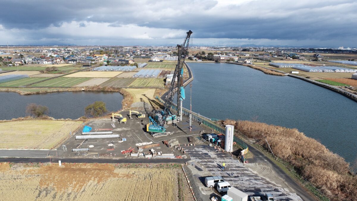 海部建設株式会社の農業農村整備工事（たん水防除事業 新立田輪中地区 北部排水機場 機場工及び送水路工その1工事）