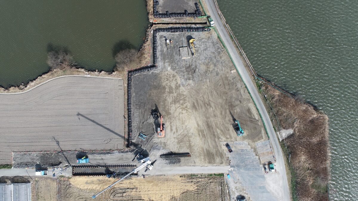 海部建設株式会社の農業農村整備工事(たん水防除事業 新立田輪中地区 北部排水機場 機場工及び送水路工その1工事)
