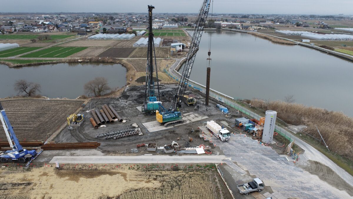 海部建設株式会社の農業農村整備工事(たん水防除事業 新立田輪中地区 北部排水機場 機場工及び送水路工その1工事)