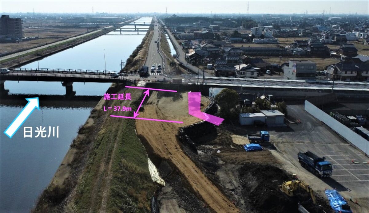 海部建設株式会社の道路工事(中小河川改良工事(防災安全))