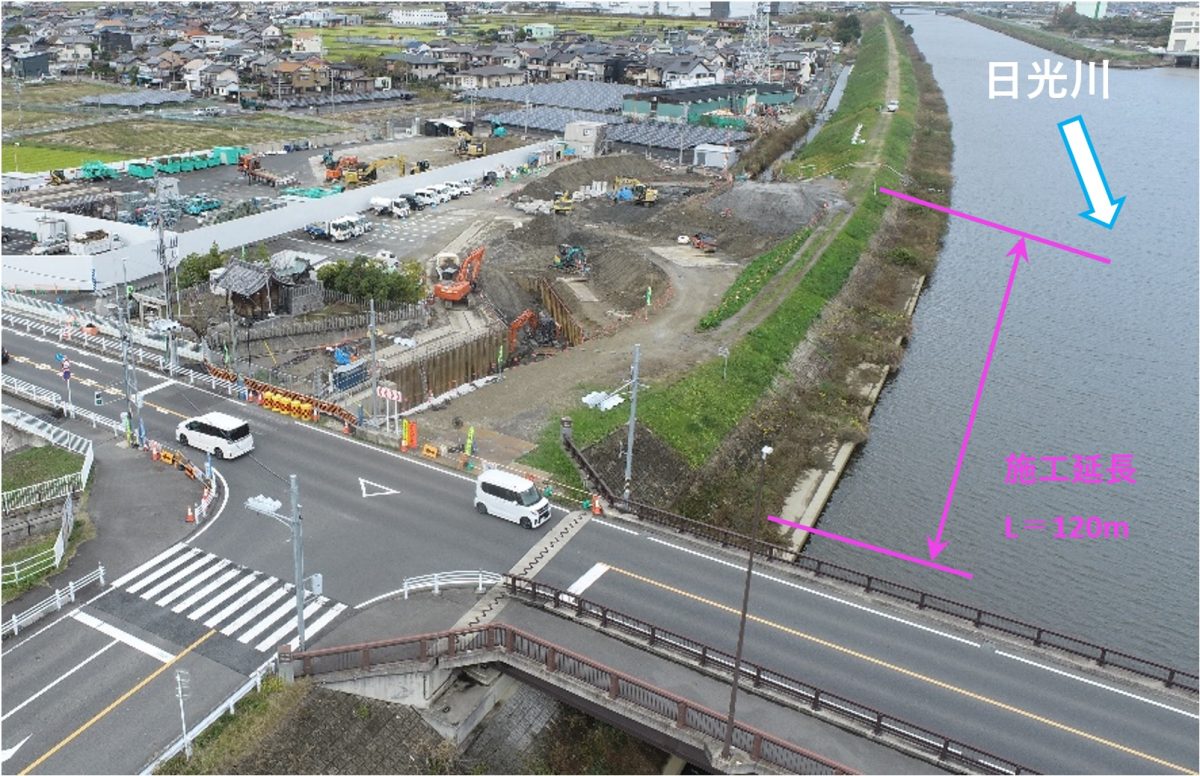 海部建設株式会社の道路工事(中小河川改良工事(防災安全)(諸桑区間その2)(遠隔臨場・ICT簡易)(R3国補正))