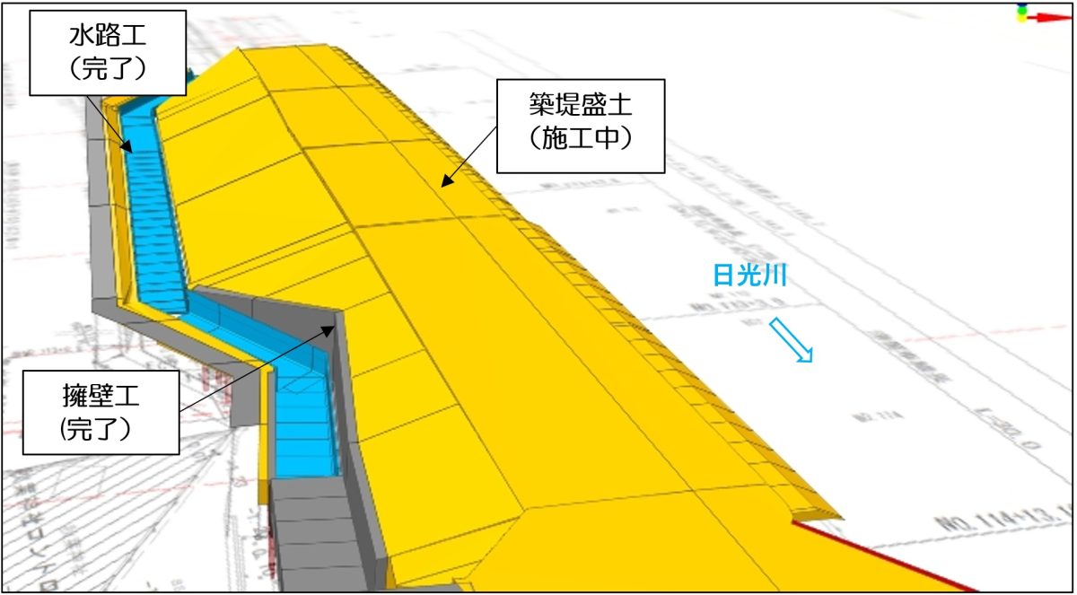 海部建設株式会社の道路工事（中小河川改良工事(防災安全)(諸桑区間その2)(遠隔臨場・ICT簡易)(R3国補正)）