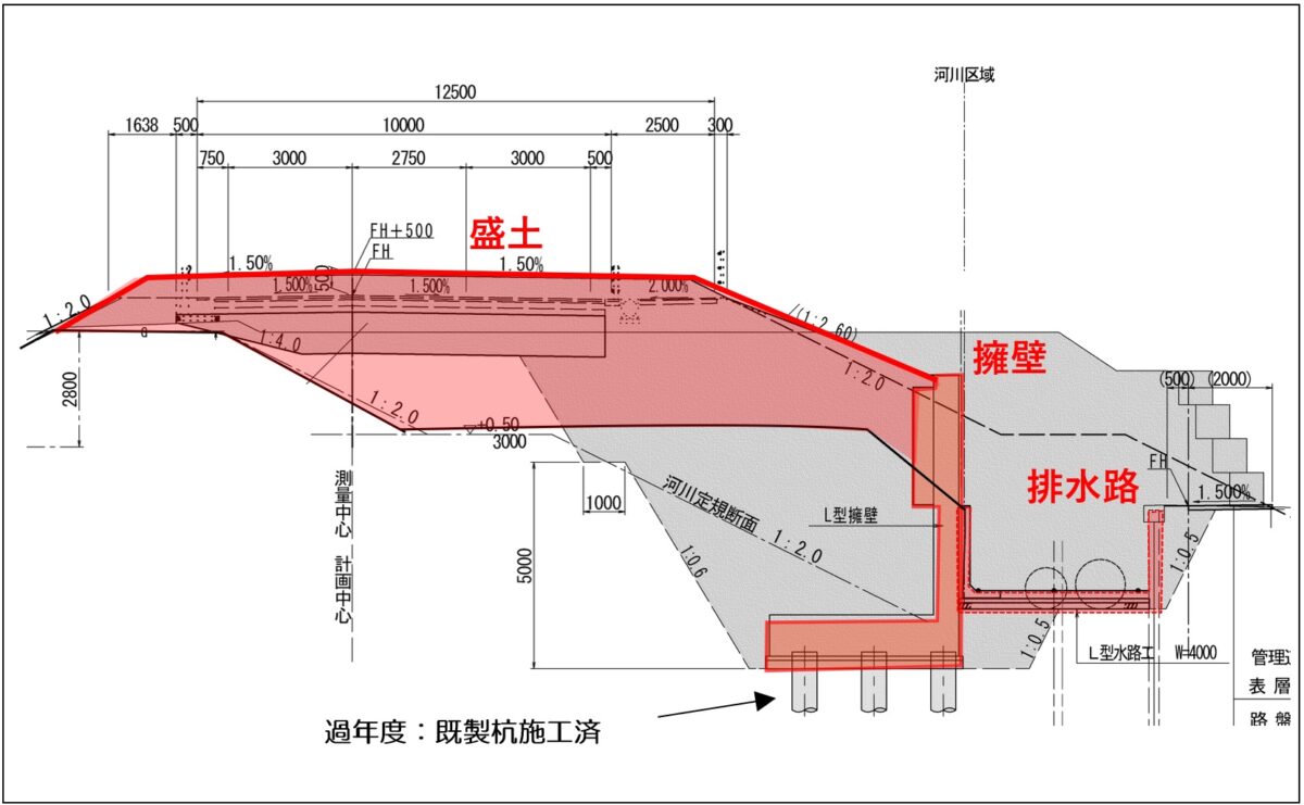 海部建設株式会社の道路工事(中小河川改良工事(防災安全)(諸桑区間その2)(遠隔臨場・ICT簡易)(R3国補正))