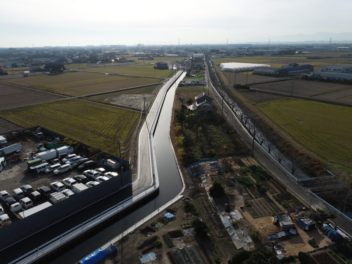 海部建設株式会社の農業農村整備工事（地盤沈下対策事業 飛島北部地区 古川その２工事）